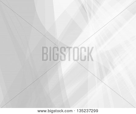 Monochrome white abstract vector background gray transparent wave lines shapes for brochure website flyer design and business card. Gray smoke wave form. White wavy shapes background striped.