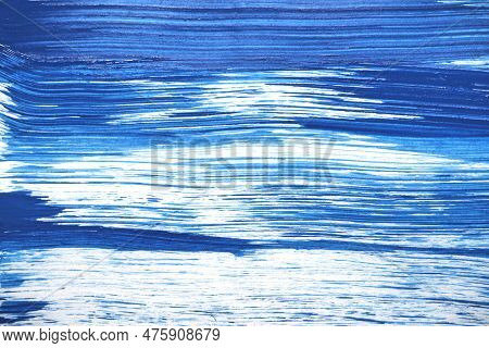 Abstract White And Blue Background Painted With Watercolor