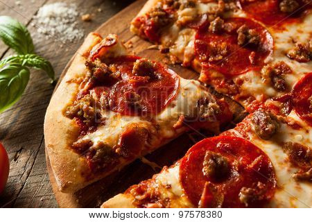 Homemade Meat Loves Pizza