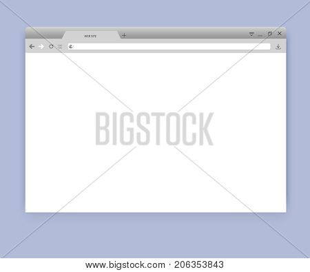 Browser or web browser in flat style. Window concept internet browser. Simple blank browser window mockup