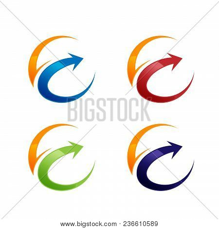 Technology Orbit Web Rings Logo Design. Vector Circle Ring Logo Design. Abstract Circle Logo Templat