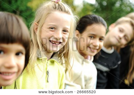 Portrait of happy kids outdoor