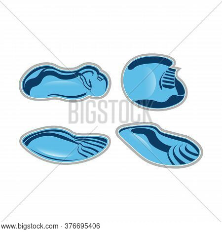 Illustration Of Swimming Pool Logo Template Vector, Icon Swimming Pool Service And Design Logo. Vect