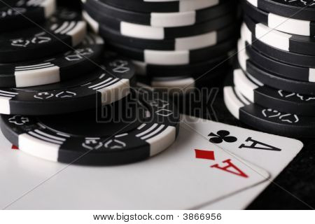 Pair Of Aces And Casino Chips