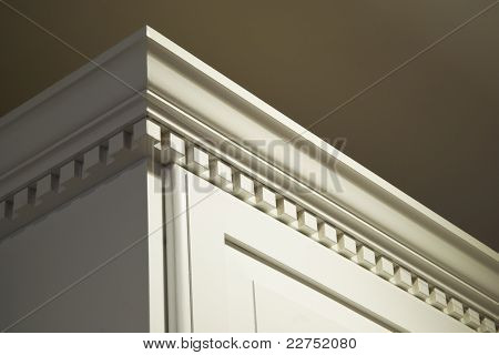 Solid Wood Kitchen Cabinet Crown Moulding Dentil Detail