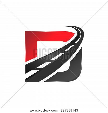 D Letter Road Construction Creative Symbol Layout. Paving Logo Design Concept. Asphalt Repair Compan