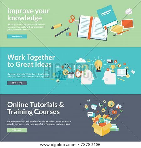 Flat design vector illustration concepts for education