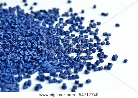 Blue thermoplastic polymer resin