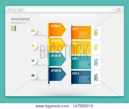 Abstract Design Of Browser With Infographic