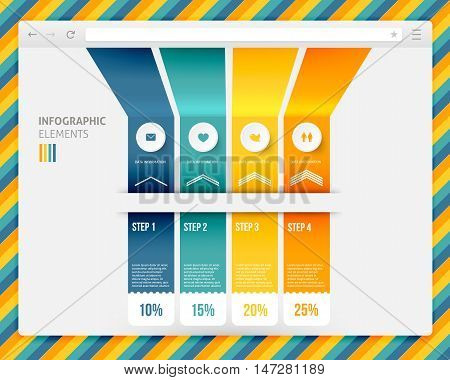 Abstract Design Of Browser With Infographic