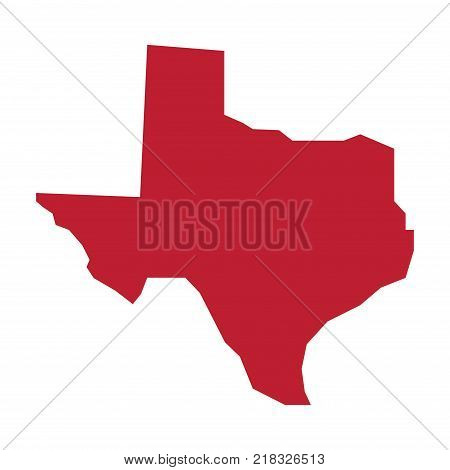 Texas vector map silhouette. State of Texas map isolated.