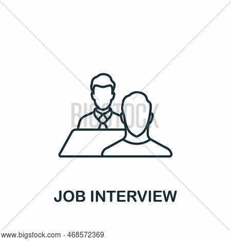 Job Interview Icon. Monochrome Simple Recruitment Icon For Templates, Web Design And Infographics