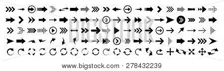 Arrows Set Of 100 Black Icons. Arrow Icon. Arrow Vector Collection. Arrow. Cursor. Modern Simple Arr