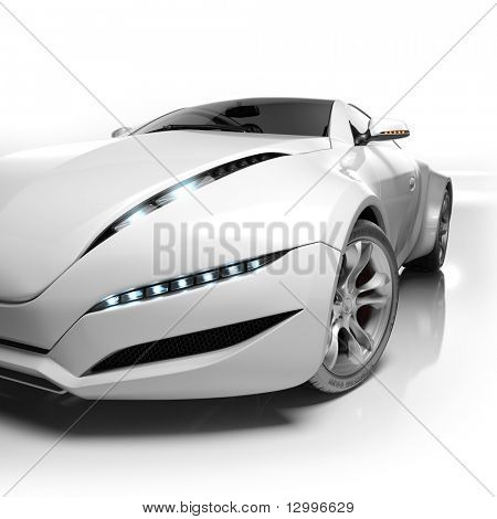 Sports car isolated on white background. My own car design. Not associated with any brand.