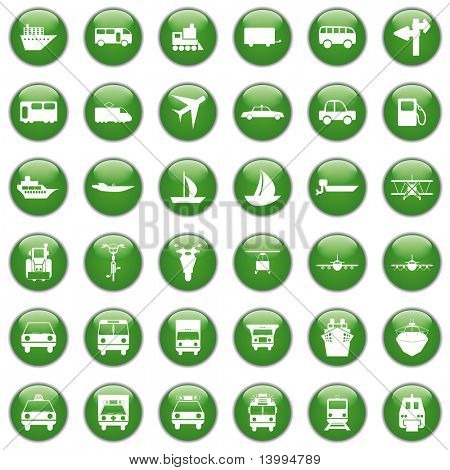 Transportation set of different vector web icons