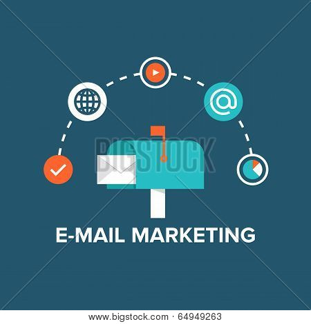 E-mail Marketing Flat Illustration