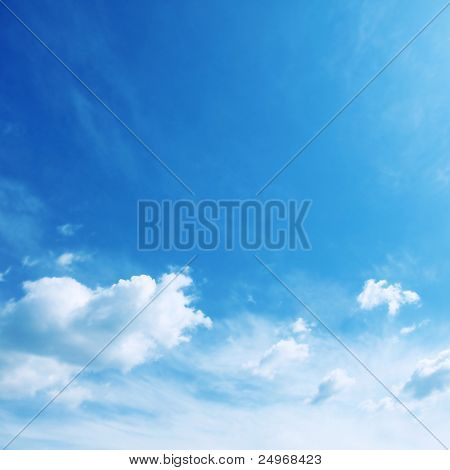 White clouds in blue sky.