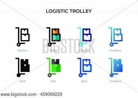 Logistic Trolley icon in different style. Logistic Trolley vector icons designed in outline, solid, colored, filled, gradient, and flat style. Symbol, logo illustration. Vector illustration