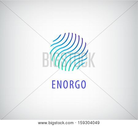 Vector abstract waves in circle colorful logo. Energy, water line company icon