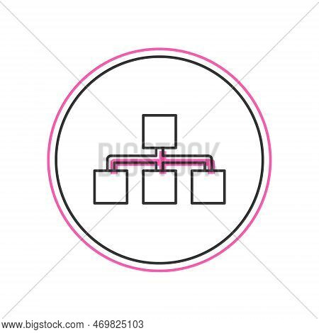 Filled Outline Business Hierarchy Organogram Chart Infographics Icon Isolated On White Background. C