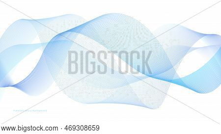 Colorful Smooth Lines With White Background. Futuristic Wavy Illustration