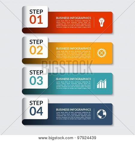 Infographic design number banners template. Can be used for business, presentation, web design