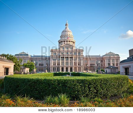 The Texas State Capitol Building in downtown Austin, Texas.  Austin is the capital city of Texas.