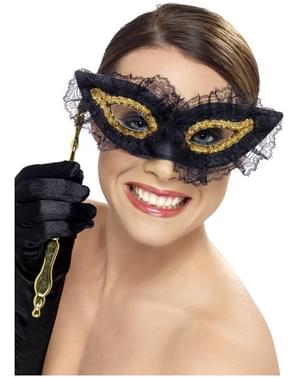 Gold and Black Venetian Eye Mask for Women