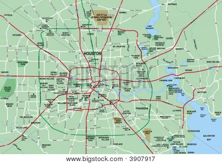 Greater Houston Texas Area Map