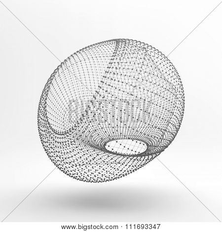 Lattice Geometric Polygonal Element. Connection Structure. Vector Illustration.
