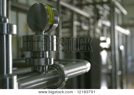 industrial stainless steel pipe work and valve