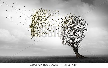 Alzheimers And Dementia Concept Of Memory Loss Disease And Losing Brain Function Memories As An Alzh