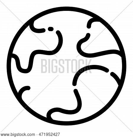 Earth Planet Icon. Outline Earth Planet Icon For Web Design Isolated On White Background