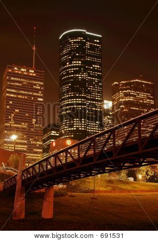 Bridge Over Night Skyline