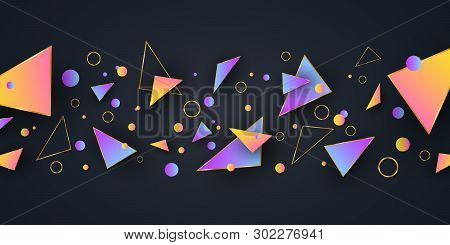 Abstract Geometric Shapes. Background For Your Design. Low Poly Style. Random Forms. Abstract Multic