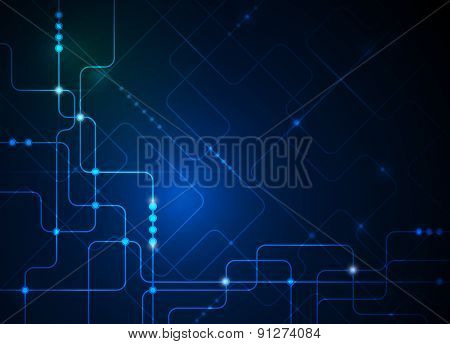 Vector Illustration  Hi-tech Blue Abstract Technology Background