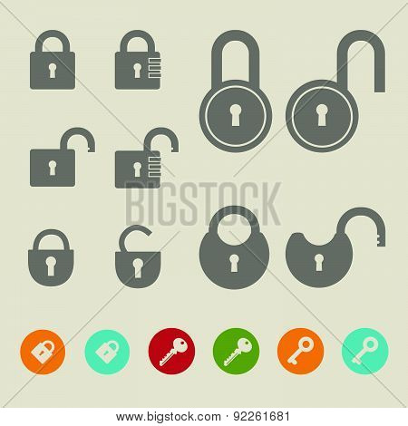 Vector Illustration Of Locks.