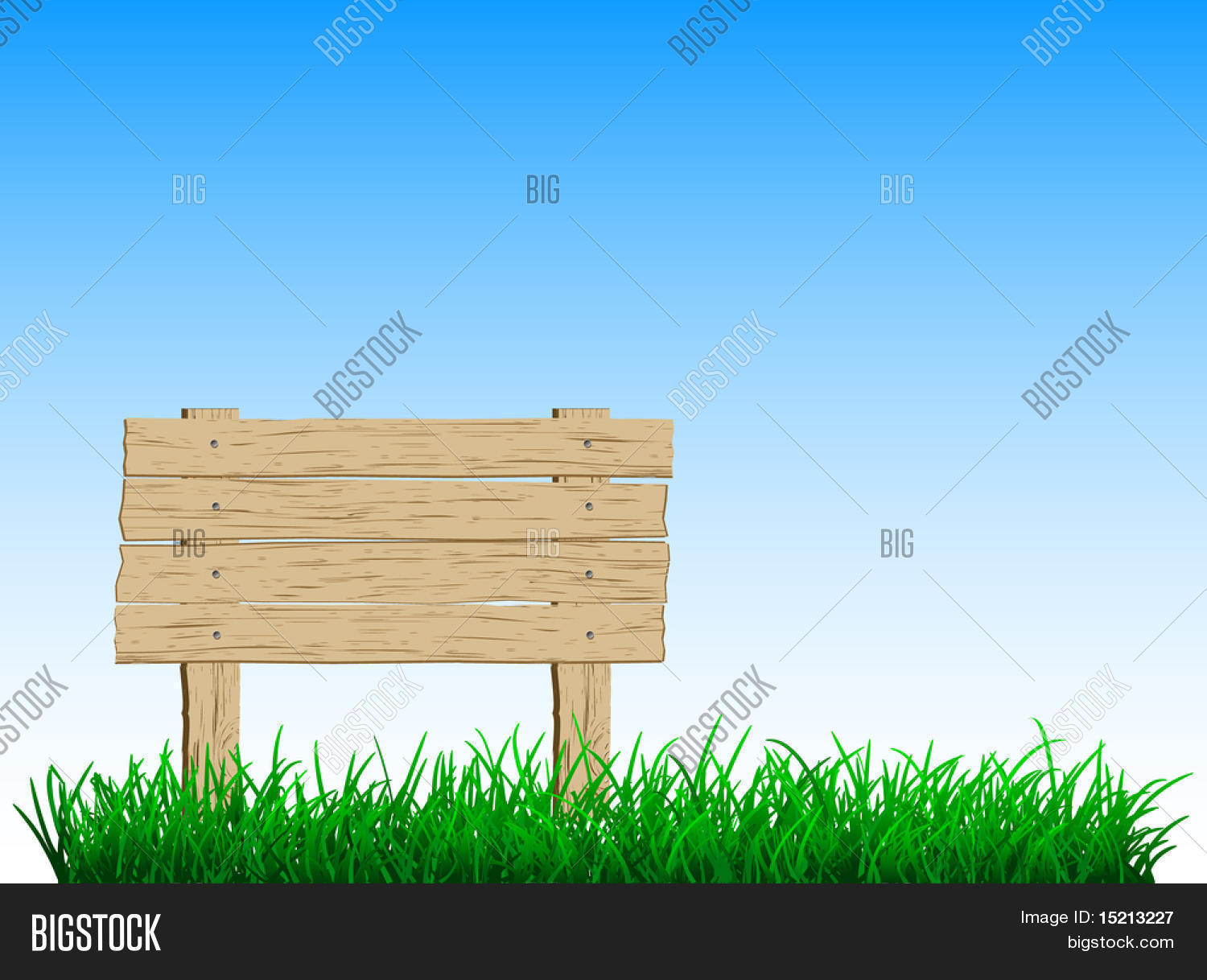 Wooden Sign On Green Vector & Photo (Free Trial) | Bigstock