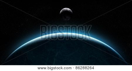 Rising Moon In Space