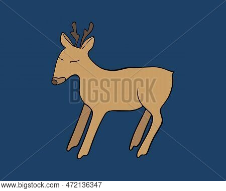 Vector Isolated Illustration Of A Roe Deer Animal.