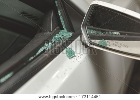 Broken Window On Modern Sports Car