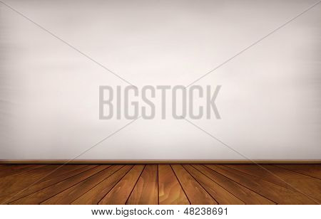 Wall and a wooden floor. Vector.