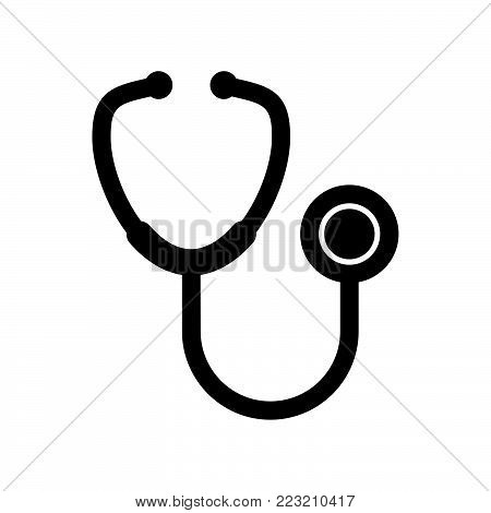 Stethoscope icon isolated on white background. Stethoscope icon modern symbol for graphic and web design. Stethoscope icon simple sign for logo, web, app, UI. Stethoscope icon flat vector illustration, EPS10.