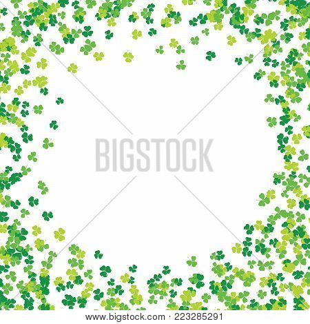 Clover leaf hand drawn sketch doodle illustration. St Patricks Day symbol, Irish lucky shamrock background.