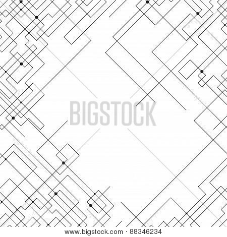 Seamless pattern with connected lines and dots. Repeating modern stylish geometric background. Simpl