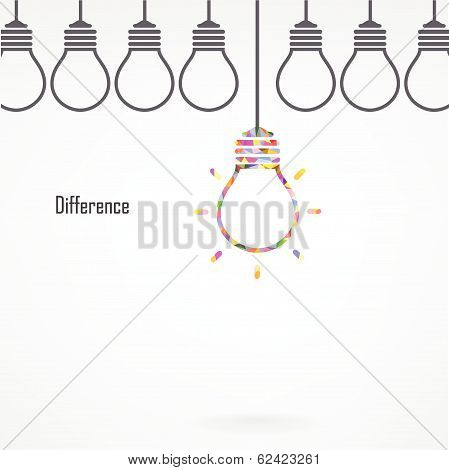 Creative Light Bulb Idea And Difference Concept