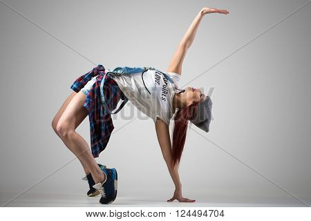 Dancer Girl Doing Bridge Exercise