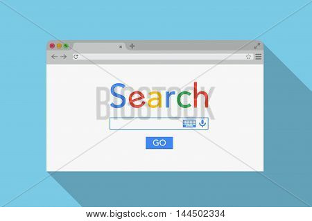 Simple Browser Window On Blue Background