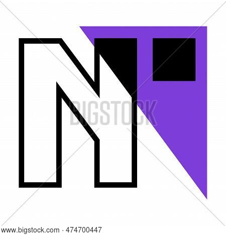 Ordinal Number Mark With Purple Triangle Geometric Shape Vector Illustration