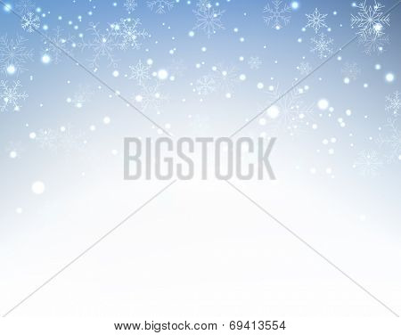 Winter pattern with crystallic snowflakes. Christmas background. Vector.